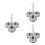 3Pcs Stainless Steel 3 Cup Egg Cooker Round Poached Egg Molds 8