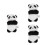 3Pcs Plush Panda Car Ornament For Wiper Handle Decoration 9