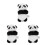 3Pcs Plush Panda Car Ornament For Wiper Handle Decoration 4