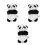 3Pcs Plush Panda Car Ornament For Wiper Handle Decoration 6