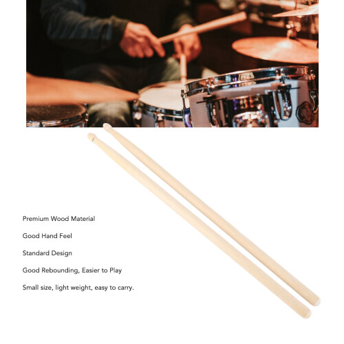 10 Pairs Maple Wood Drum Mallet 7A Stick for Replacement and Playing 2