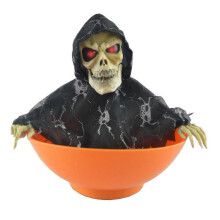 (orange) Halloween Candy Bowl Ghost Fruit Bowls Light Called Skull Ghostly Skeleton Glowing Electric Decorations