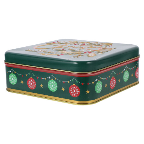 3Pcs Christmas Tinplate Candy Cookie Box With Lids