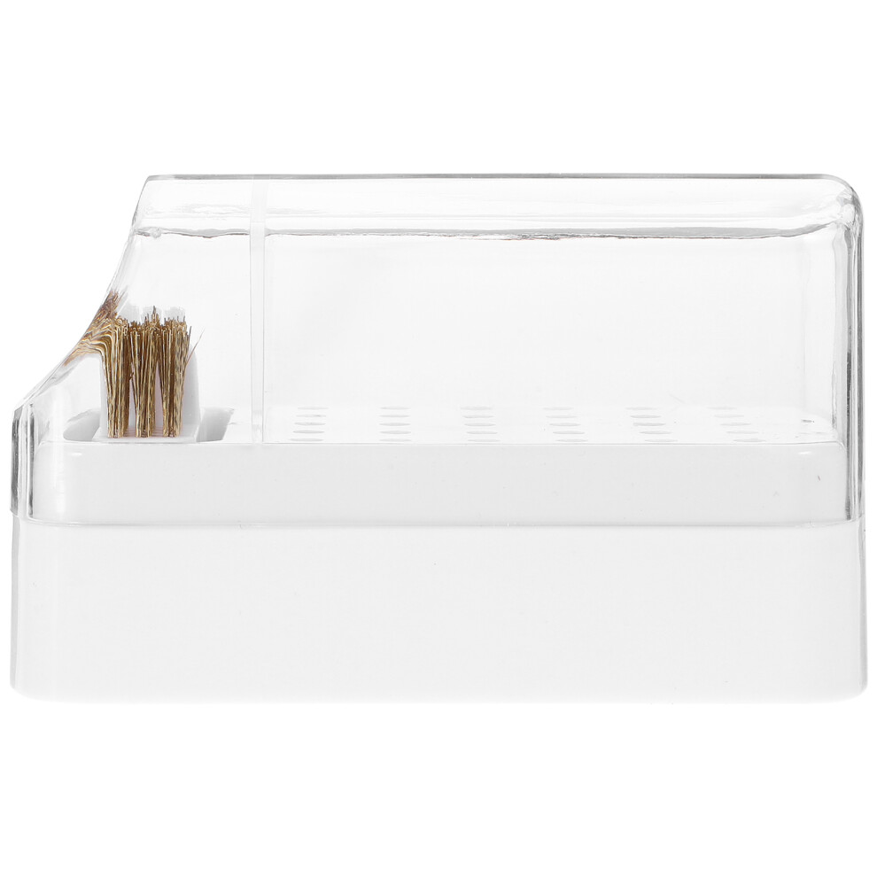 Solustre 3Pcs Transparent Nail Drill Bits Storage Box Organizer