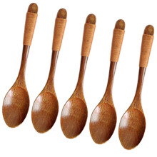 5Stk Holzlöffel Dessertlöffel Kinder Mini Löffel Tragbar 14Cm