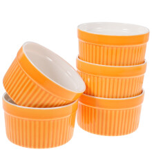 5Stk. Keramik Backschale Ohne Griff Für Desserts (Orange)