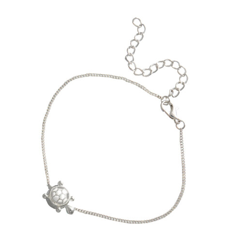 2 Pcs Alloy Turtle Anklet Silver Beach Antique Tortoise Pendant 1