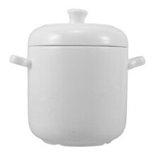 Cozimento Cerâmica Branca com Tampa e Alças, 950 Ml
