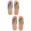 2 Pairs Flat Bottom Flip-Flops For Couples Blue-Green Size 44-45 7
