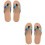2 Pairs Flat Bottom Flip-Flops For Couples Blue-Green Size 44-45 6