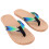 2 Pairs Flat Bottom Flip-Flops For Couples Blue-Green Size 44-45 8