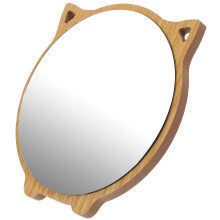 3 Pcs Wooden Cosmetic Mirror Cat Design For Girls Women