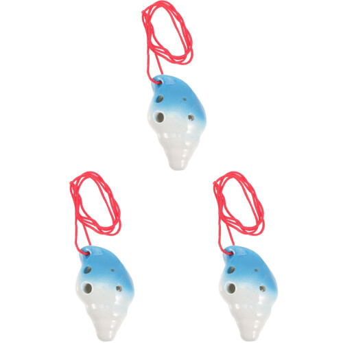 3Pcs Musical Beginner Ocarina Practice Conch Shape 6-Hole Instrument 1
