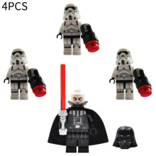 4 pièces mini figurine Dark Vador 3 Storm Troopers Star Wars bloc de construction décoration jouet