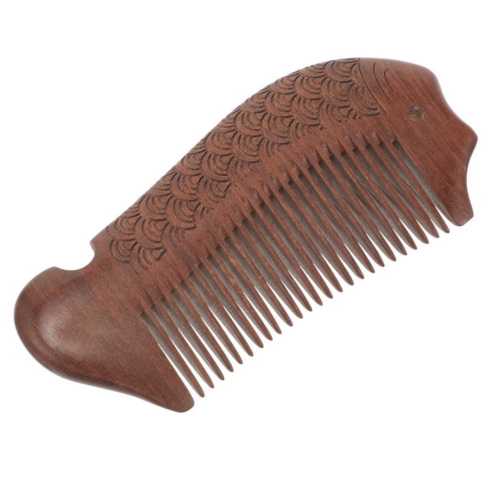 Artibetter Unisex 2Pcs Wooden Comb Portable Fine Tooth Massage Comb Small Decorative