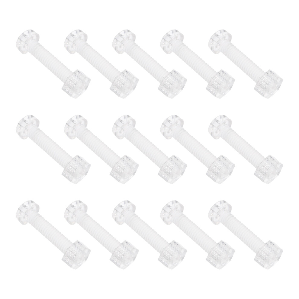 60 Pcs Acrylic Transparent Screws Professional Bolt Nut Kit 031409053649