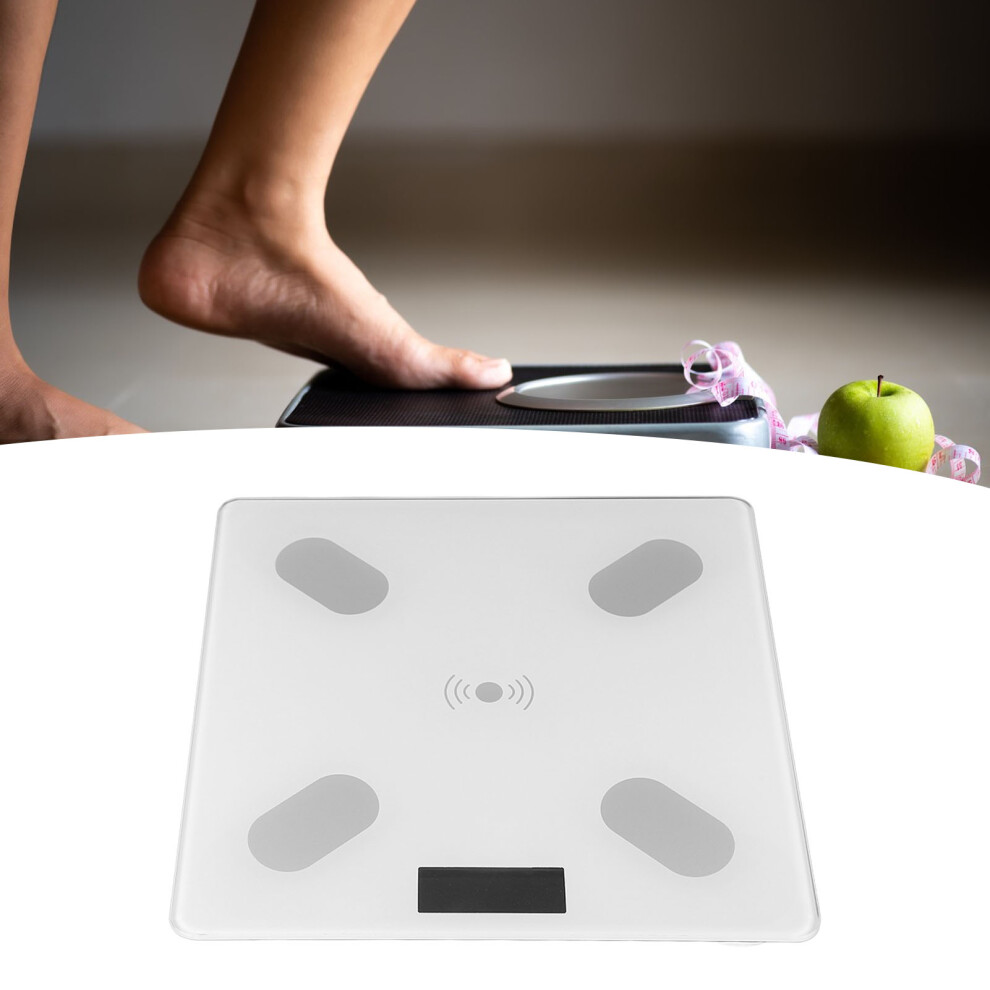 Digital Body Fat Weight Scale, 26X26cm, Usb Rechargeable White 7661351916759