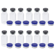 60 Pcs Glass Vials 3ml With Caps For Liquid Sample And Powder Storage