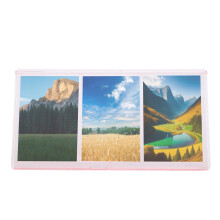 3 in 1 Photo Frame Triple Clear PC Stand 3x4 Inch Pink Desk Decoration