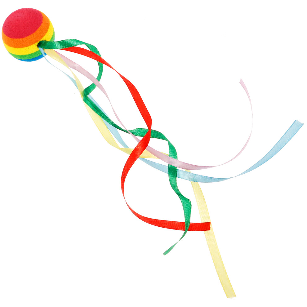 4Pcs Car Antenna Topper Rainbow Ball With Ribbon 031409057579