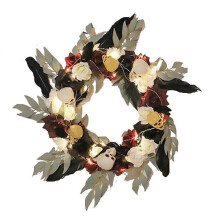 (style 2) Rattan Ring Wall Hanging Artificial Garland Halloween Party Silk Cloth Material Skull Decor Wreath Door Hanger