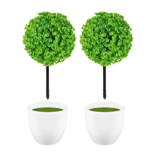 2 Pièces De En Pot Artificielles De Gazon Vert 1