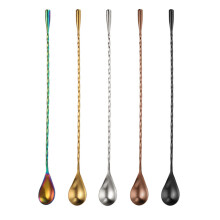 10 Pcs Double-End Long Handle Stainless Steel Cocktail Stirring Spoons
