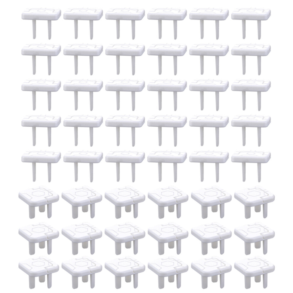 50Pcs Children Safety Socket Covers Plugs White Aboofan
