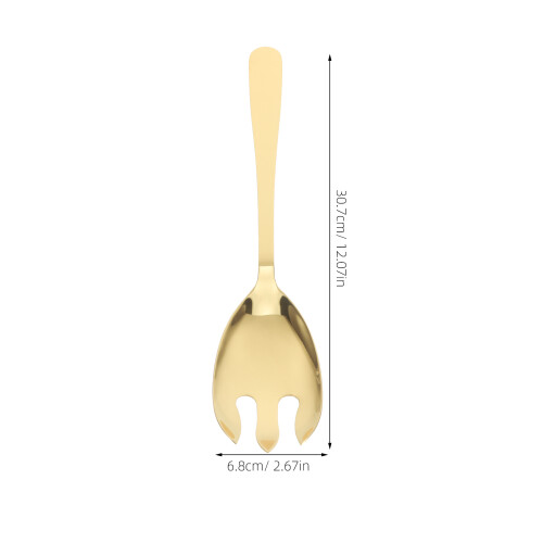2Pcs Stainless Steel Salad Serving Set Fork And Spoon Kitchen Utensil 1