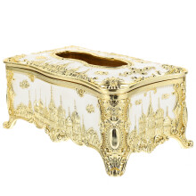 Luxe Tissue Box Cover Vintage Gouden Kleur Voor Op