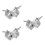 3Pcs Aluminum Alloy Double Ring Clamp 360 Degree Rotating Bracket 7