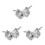 3Pcs Aluminum Alloy Double Ring Clamp 360 Degree Rotating Bracket 4