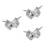 3Pcs Aluminum Alloy Double Ring Clamp 360 Degree Rotating Bracket 9