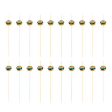 200 Pcs Cocktail Picks Fruit Toothpicks Burger Shaped Sticks