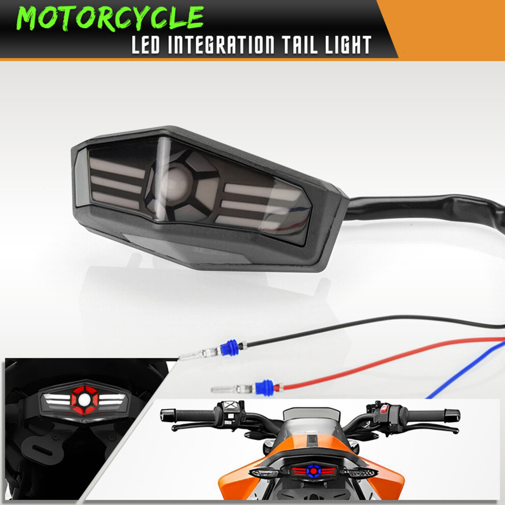 Integrated Led Motorcycle Tail With Turn Signal, Breathing Drl, Smoke Lens Light 3711351918070