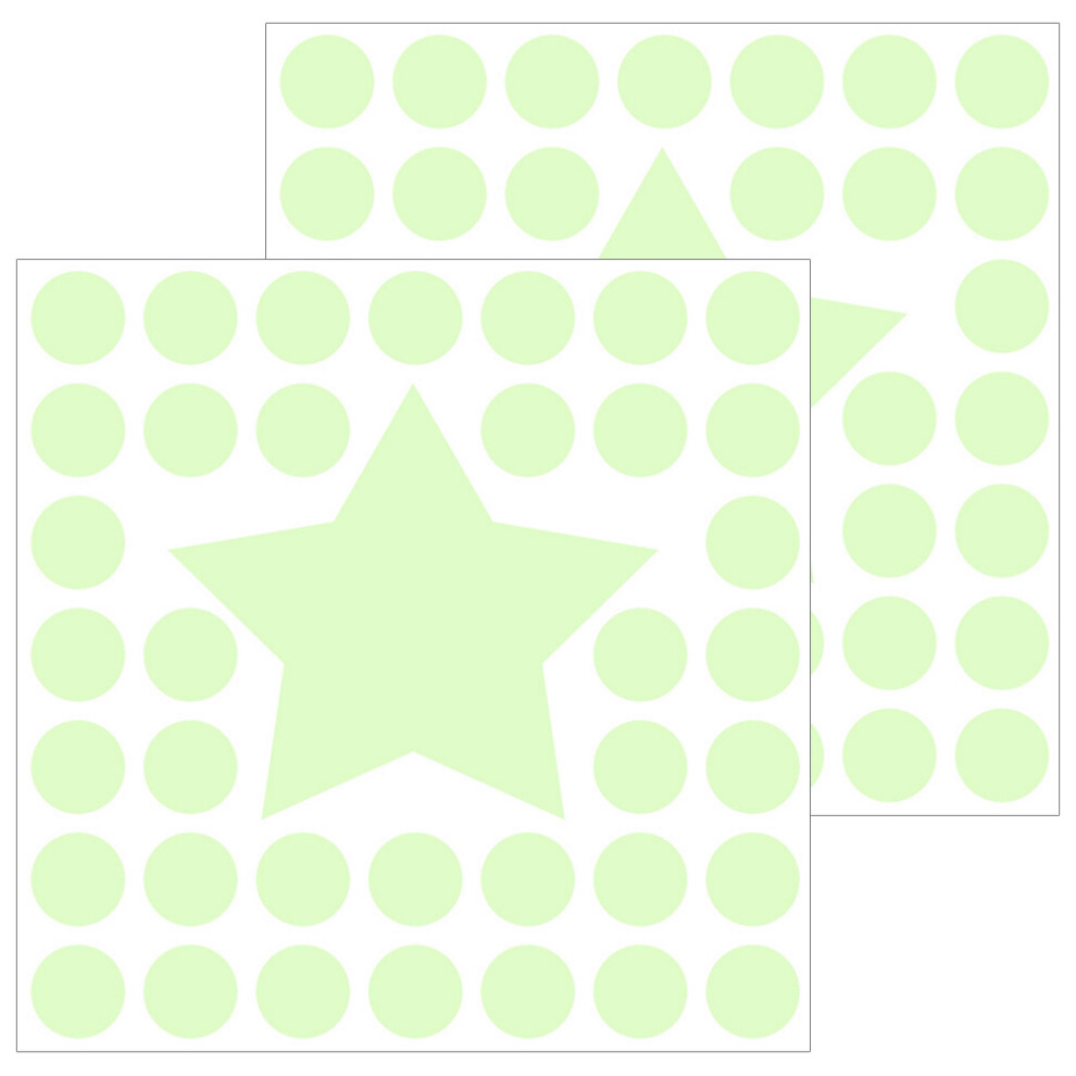 4 Sheets Glow In The Wall Stickers Dots Star Decals Dark Villcase