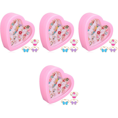 96 Pcs Adjustable Rings For Girls With Display Case 2