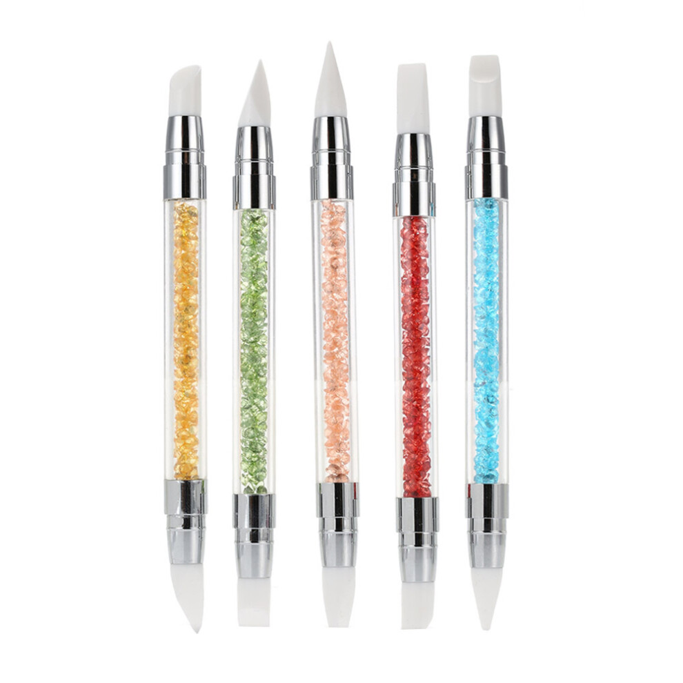 Villcase 15 Pcs Nail Art Sculpture Carving Pen Kit With Silicone Double Head Brushes