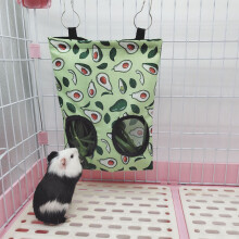 Reusable Oxford Cloth Rabbit Hay Feeder Bag Avocado Pattern, L