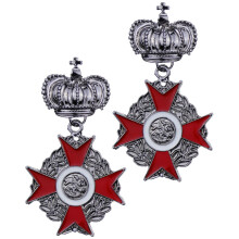 8 Pcs Vintage Crown Alloy Brooches Collar Lapel Pins