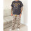 Yellowstone (Medium) Yellowstone Short Sleeve Long Leg Pyjama Set (Mens Grey) 2