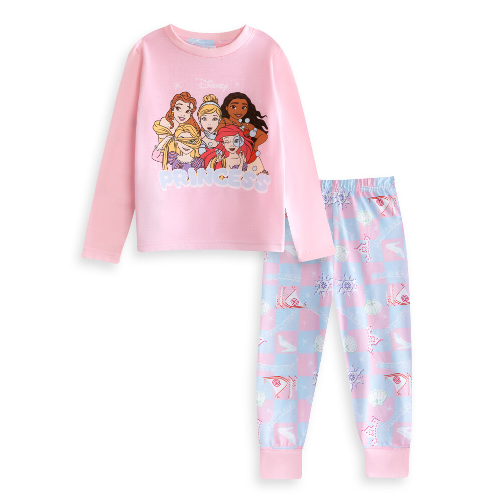 Disney Girls Pink (6-7 Years) Long Sleeve Long Leg Pyjama Set (S )