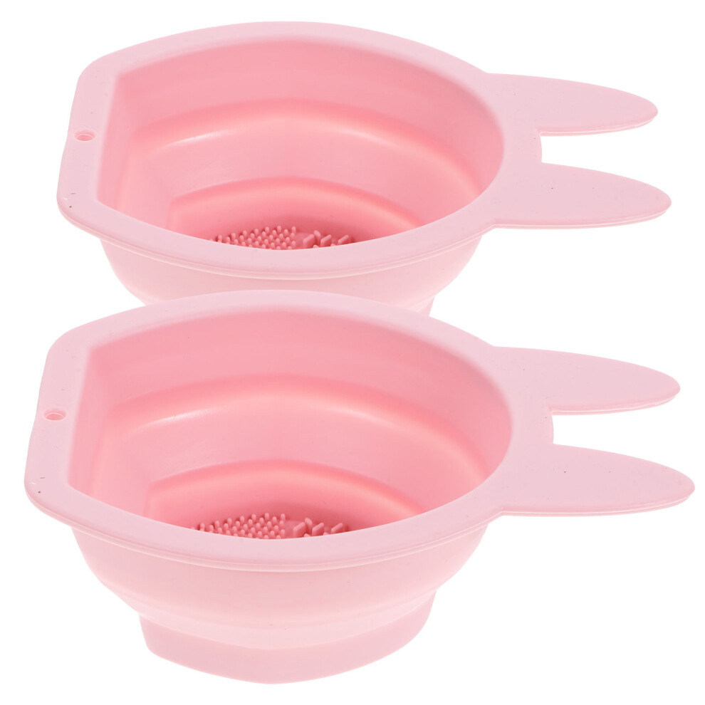 Photos - Makeup Brush / Sponge 8 Pcs Bunny-Shaped Silicone Makeup Brush Cleaner Folding Set