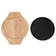 Cast Iron Steak Grill Pan Round Bbq Plate Even Heat Distribution