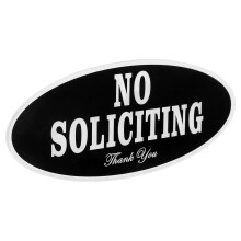 No Soliciting Schild Für Runde Acryl Türschild Schwarz