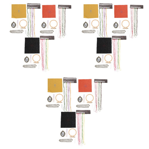 9 Sets Diy Embroidery Kit With Handmade Sweater Pendants Material Pack 2