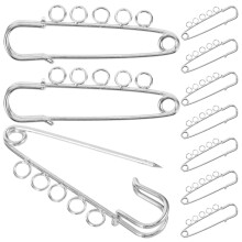 40 Pcs Safety Pin Needles With Holes Multi-Use Metal Brooch Findings