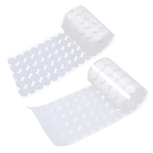 2000 Pcs 20mm Round Back Sticky Hook And Loop Adhesive Dots White