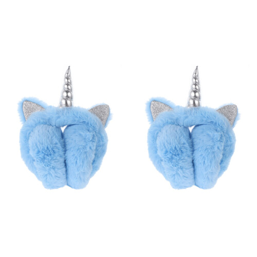 2Pcs Unicorn Horn Plush Earmuffs Adjustable For Winter Fall 1