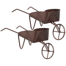 4 Unidades Mini Carretillas Metálicas Para Casas De Muñecas Vintage